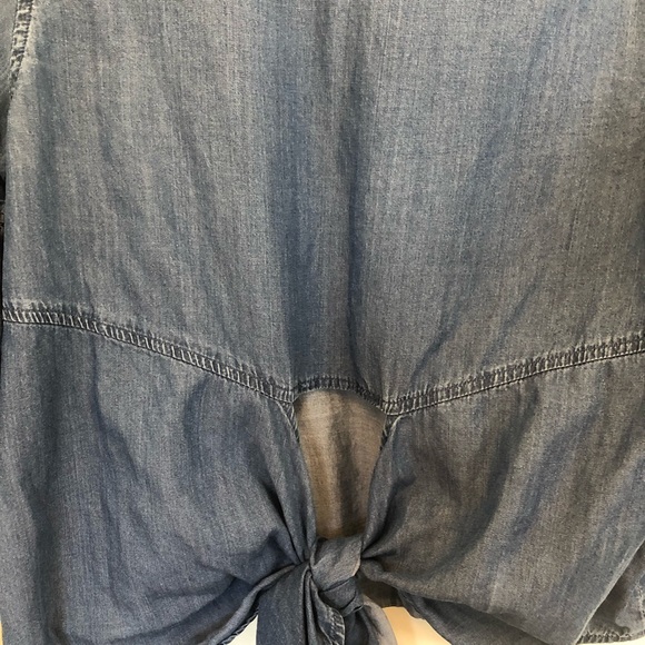 GEORGE denim style tie-back top - Picture 4 of 8